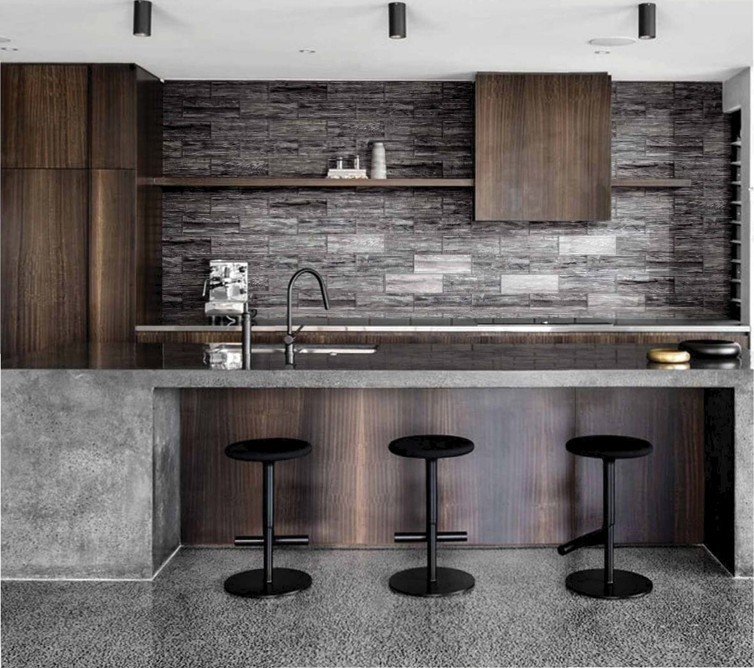 Marble Design & 3D Beveled Grey Mirro Glass