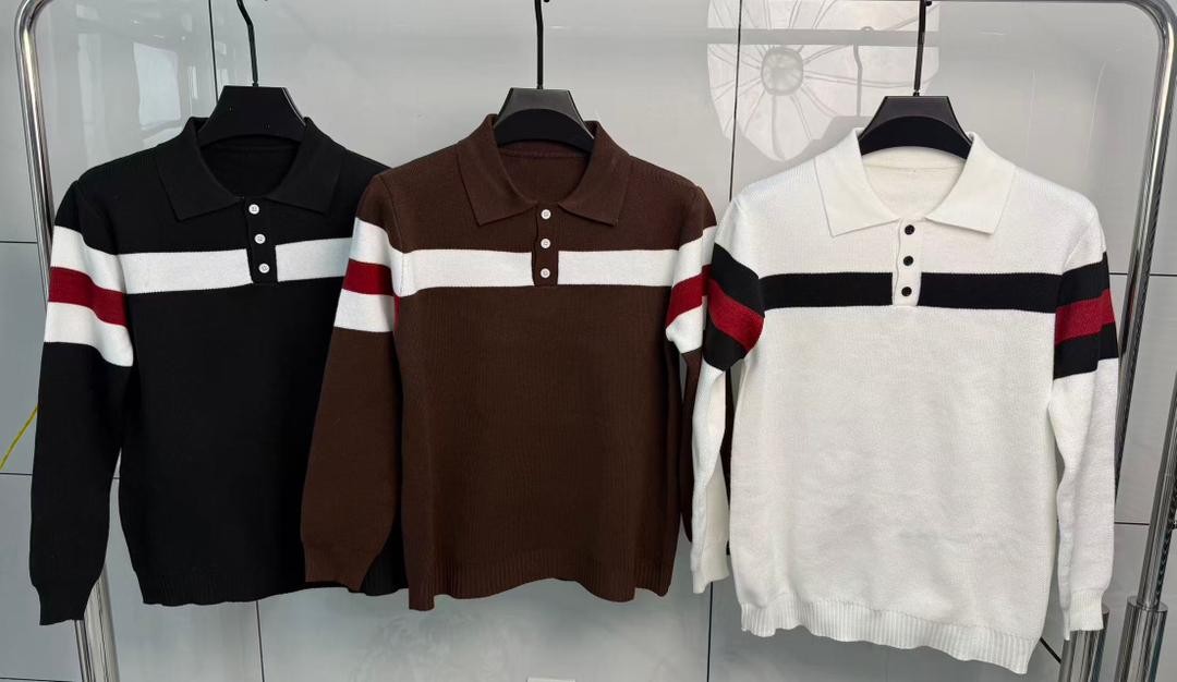 Men's Long-sleeved Collared Sweater